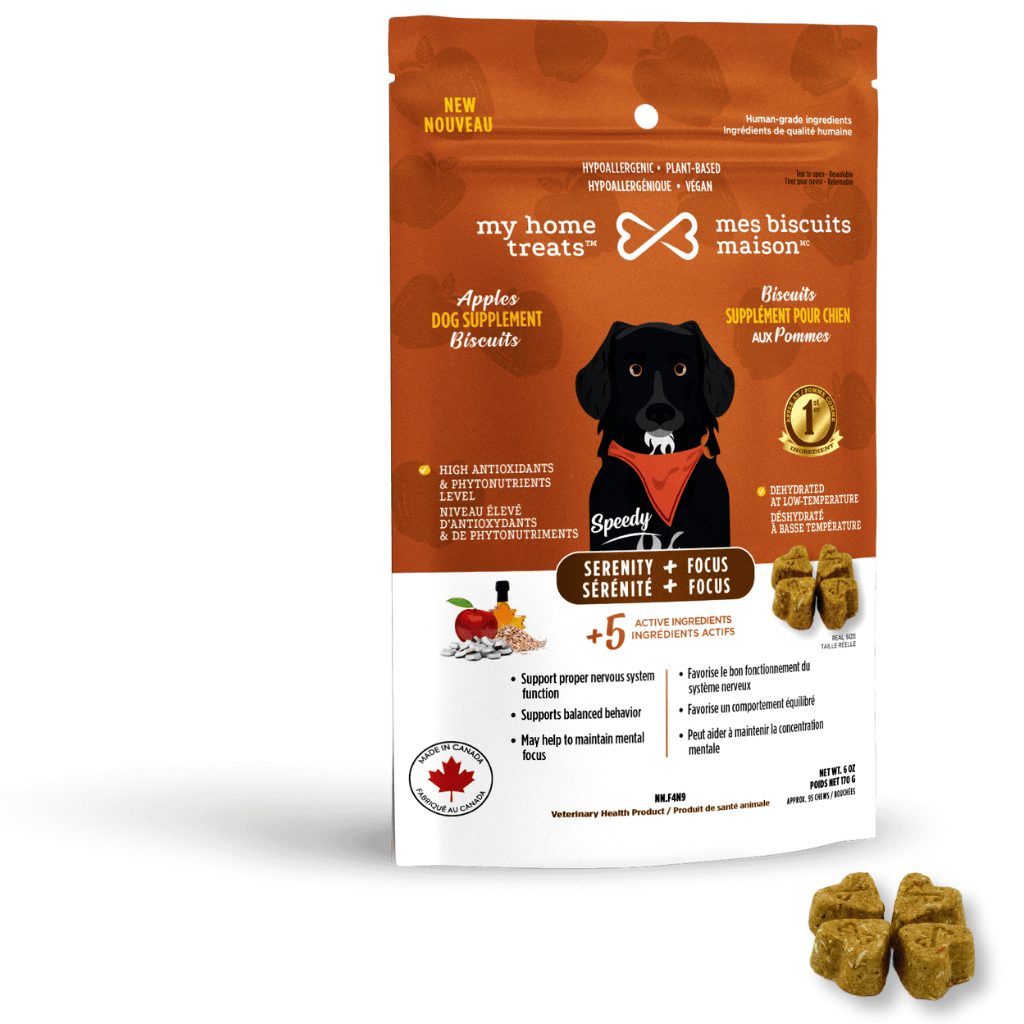 Key features of serenity-focused hypoallergenic dog treats, designed for relaxation and mental health support.