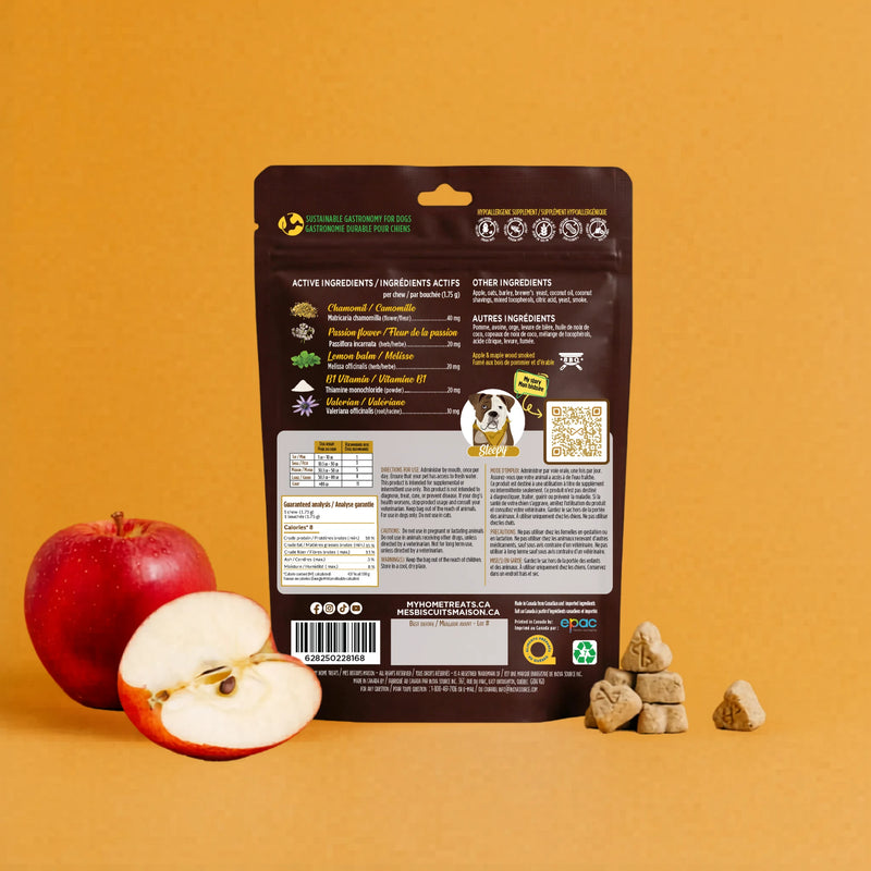 Supplément calmant naturel pour chien — anti-stress approuvé Santé Canada - Verso - Mes Biscuits Maison